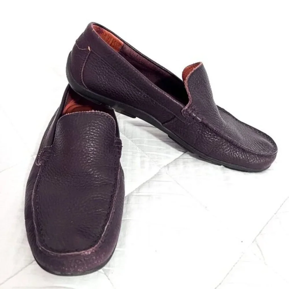 Tommy Bahama Brown Leather Slip-On Loafers TFM00159 Nassau Venetian Men's 8.5D